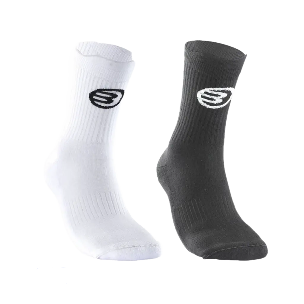 Calcetines Bullpadel BP263 Blanco/Negro 2026 (Pack x2)