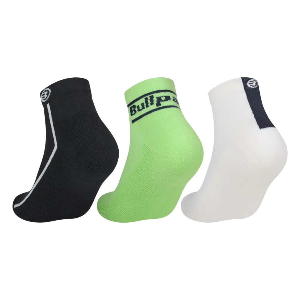 Calcetines Bullpadel BP264 Negro/Blanco/Verde 2026 (Pack x3) - Image 2