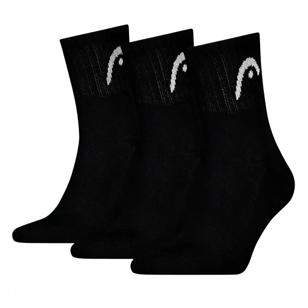 Calcetines Head Cortos Club Crew Negro (Pack x3)