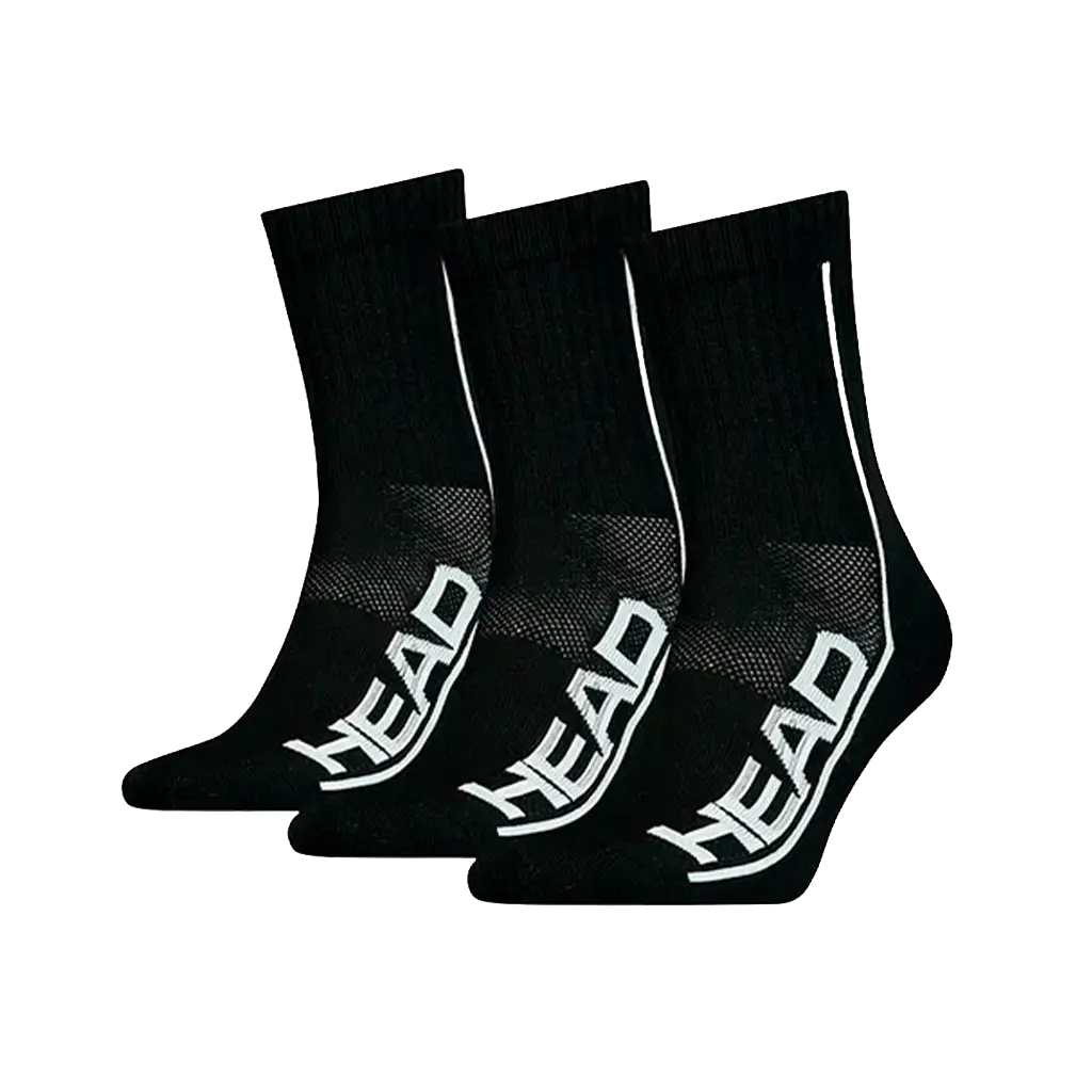 Calcetines Head Performance Short Crew Negro/Blanco (Pack x3)