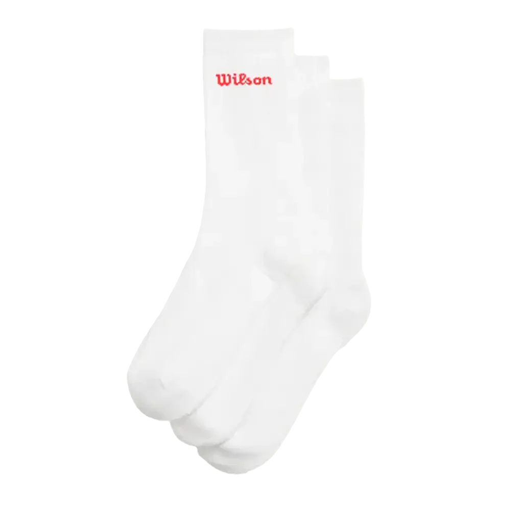 Calcetines Largos Wilson U Crew Logo Blanco 2025 (Pack x3)