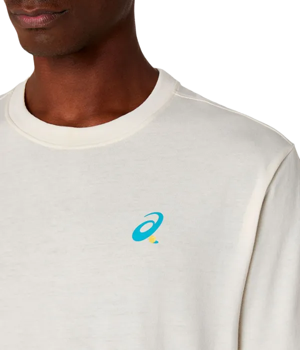 Camiseta Asics Court Graphic Cream Logo Azul 2025 - Image 4