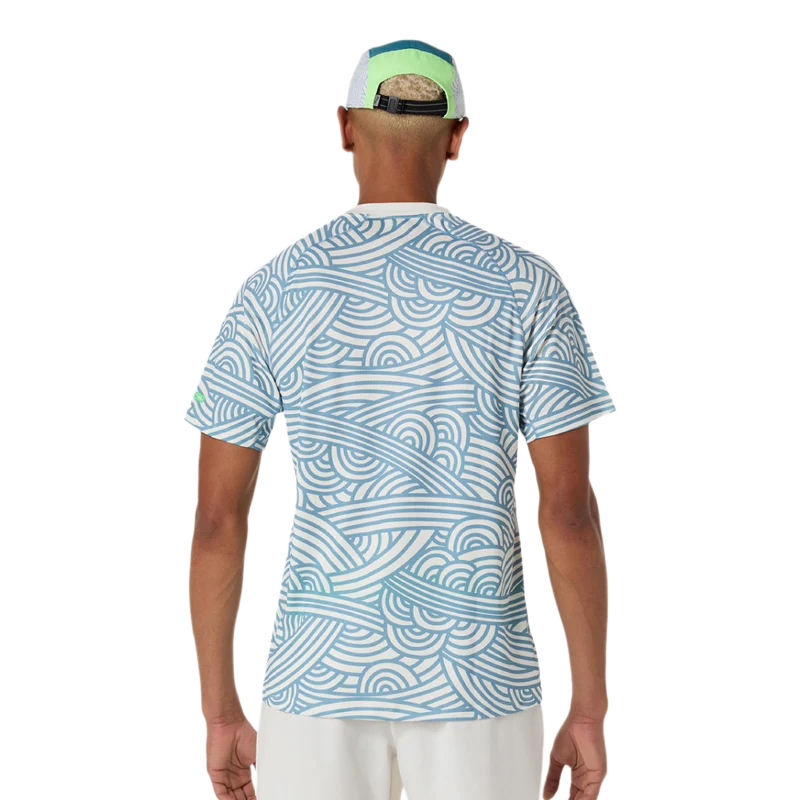 Camiseta Asics Padel Court All Over Print SS Top Cream/Saba Blue 2026 - Image 3