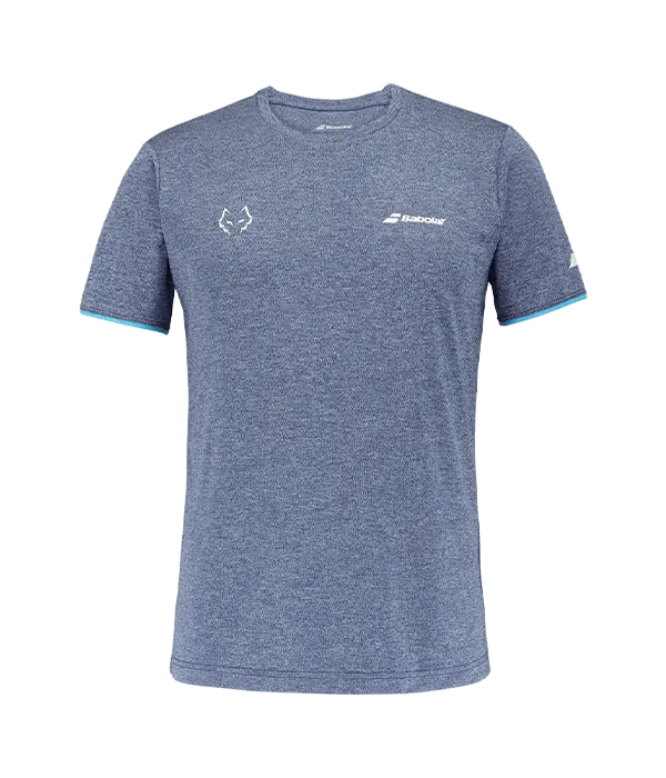 Camiseta Babolat Crew Azul Logo Blanco J. Lebrón