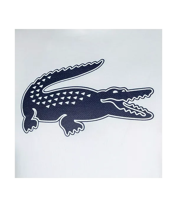 Camiseta Lacoste Sport Regular Fit Blanca Logo Negro - Image 3
