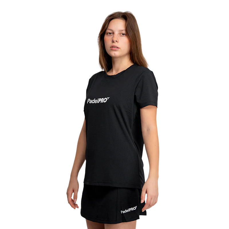 Camiseta Pro Basic Mujer PadelPRO Negra - Image 3
