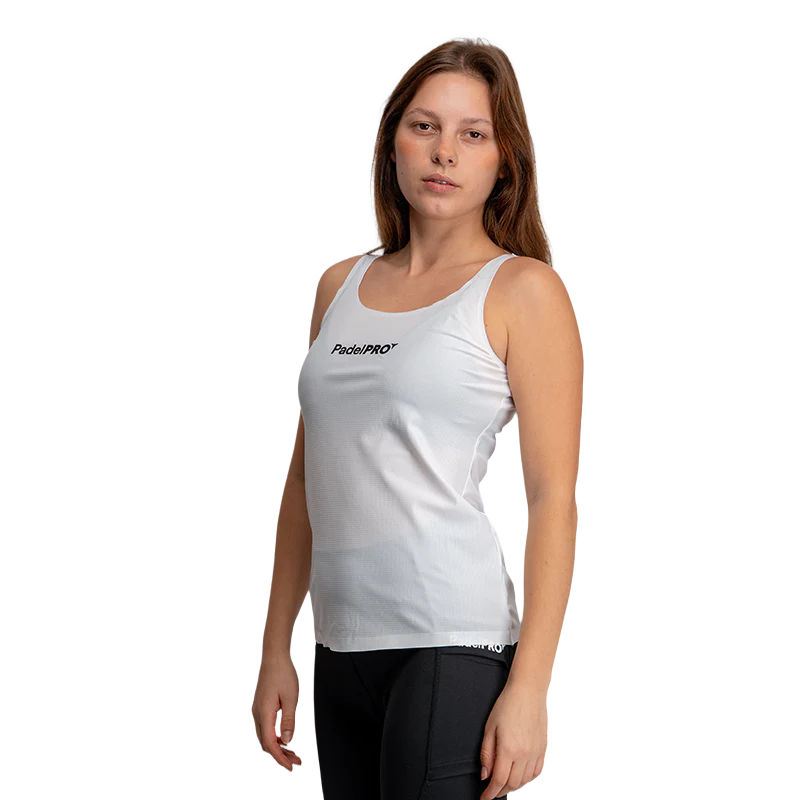 Camiseta Tank-Top Pro Elite PadelPRO Mujer Blanco - Image 4
