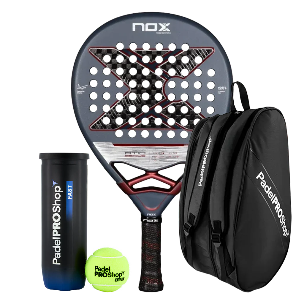 Pack Pala Nox AT10 Genius 12K 2025 Agustín Tapia + Paletero PadelPROShop + Pelotas PadelPROShop Fast
