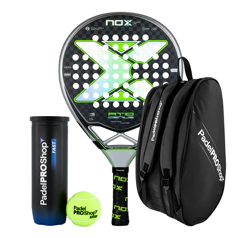 Pack Pala Nox AT10 Genius 12K Limited Edition Agustín Tapia + Paletero PadelPROShop + Pelotas PadelPROShop Fast (Exclusivo PadelPROShop)