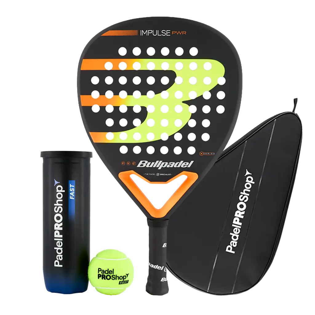 Pack Pala Bullpadel Impulse PWR 2026 + Funda PadelPROShop + Pelotas PadelPROShop Fast (Exclusivo PadelPROShop)