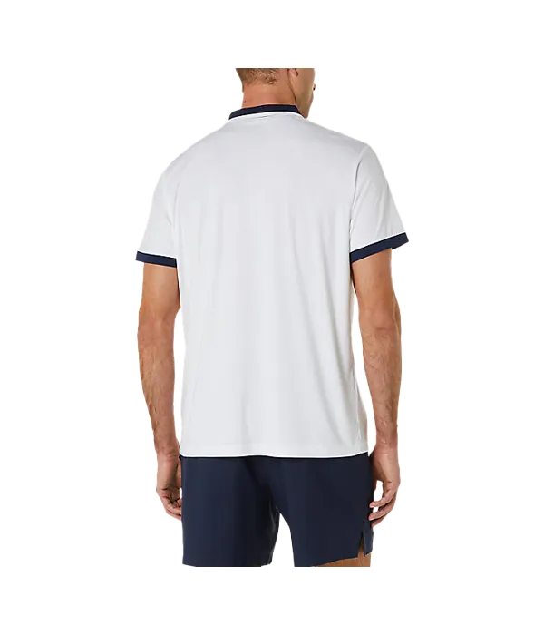 Polo Asics Court Blanco/Azul marino - Image 3