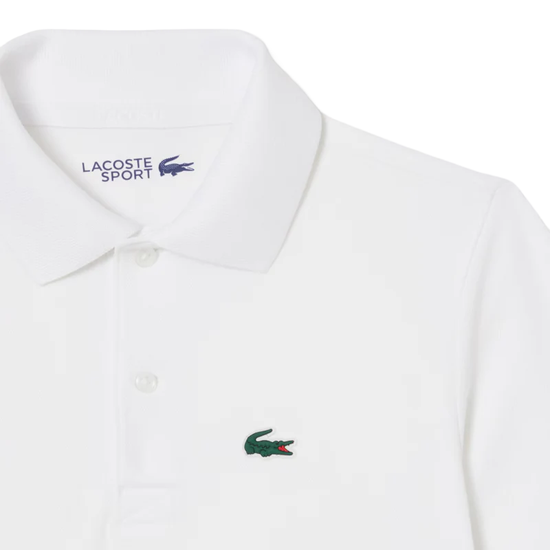 Polo Lacoste Ultra Dry Blanco Junior - Image 3