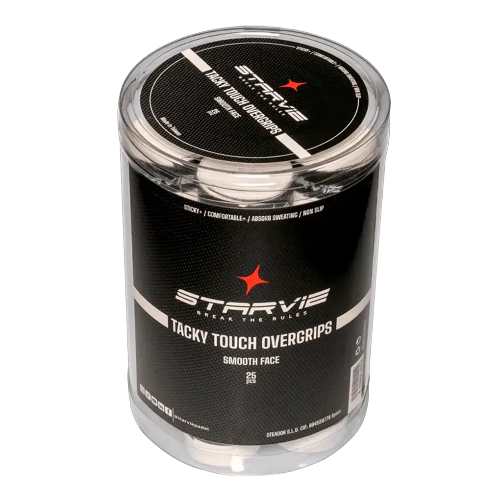 Tambor Overgrips Starvie Tacky Touch Smooth Blanco (x25)