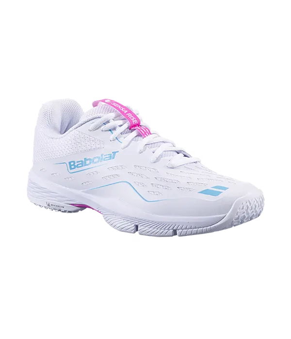Zapatillas Babolat Sensa Rise Mujer White/Rhodamine Red - Image 5